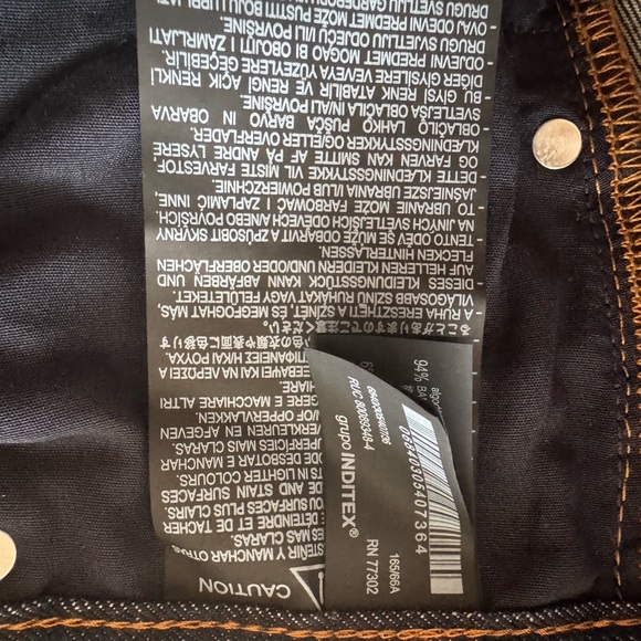 ZARA Wide Leg Dark Blue High-Waist Jeans - Picture 8 of 8